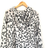 No Brand Grey Leopard Hooded Sweatshirt- Size S