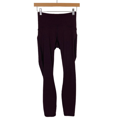 Lululemon Eggplant Mesh Detail Leggings- Size 4 (Inseam 25.5”)