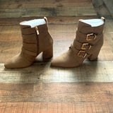Raye Brown Side Buckle Booties- Size 7.5 (BRAND NEW)