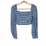 Storia Dropping Hints Blue Gingham Cropped Top- Size S (Sold Out Online!)