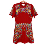 ASOS Red Embroidered Exposed Back Dress NWT- Size 6 (sold out online)
