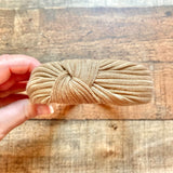 No Brand Tan Ribbed Knit Knot Headband