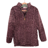 Pink Lily Purple Faux Fur Quarter Zip Pullover- Size S