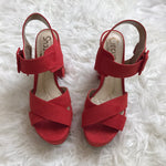 Circus by Sam Edelman Red Block Heels- Size 7