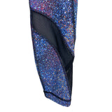 Lululemon Blue/Green/Purple Geometric Design Front Zipper Pockets Mesh Detail Leggings- Size 4 (Inseam 25”)