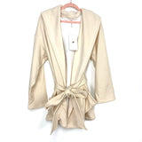 Fabletics Cream Lexie Hooded Belted Robe NWT- Size 1X