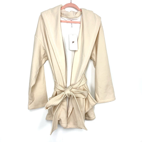 Fabletics Cream Lexie Hooded Belted Robe NWT- Size 1X