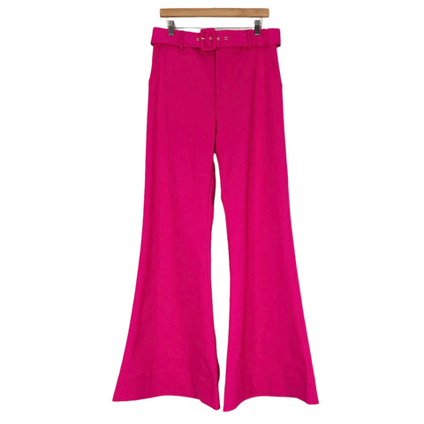 Show Me Your Mumu Pink Belted Flare Pants NWT- Size XL (sold out online, Inseam 34”)