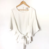 Hayden White Front Tie Blouse- Size S/M