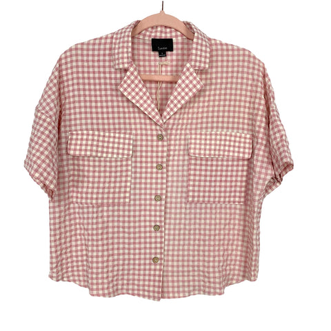 Lumière Pink/White Check Top NWT- Size S