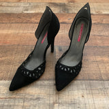 C Label Black Suede Pointed Toe Stilettos- Size 8.5