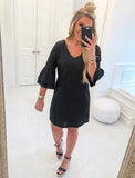 Belongsci Black Ruffle Sleeve Dress NWT- Size M