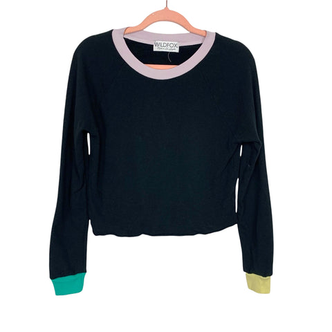Wildfox Black Cropped Sweatshirt- Size XS