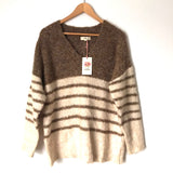 Entro Brown and White Striped Sweater NWT- Size S