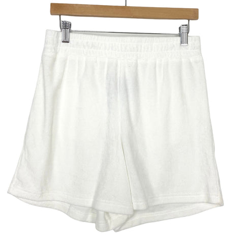 ELLANDEMM White Terry Cloth Shorts-  Size 2XL (see notes)