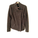 Ann Taylor Charcoal Grey Fuzzy Knit Jacket- Size M