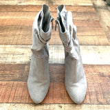 Kaari Blue Faux Suede Grey Slouch Low Heel Slouch Booties- Size 6 (see notes)