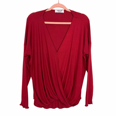 Double Zero Red Front Twist Top- Size M