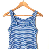 LOFT Blue & White Striped Round Hem Tank- Size M