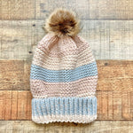 No Brand Metallic Knit Pom Beanie