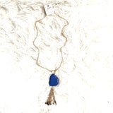 JM Navy Grey Stone Necklace