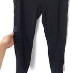 Fabletics Black Crop Leggings with Side Vents and Pockets- Size L (Inseam 23”)