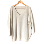 No Brand Cream Dolman Sleeve Sweater Tunic with Pockets- Size ~S