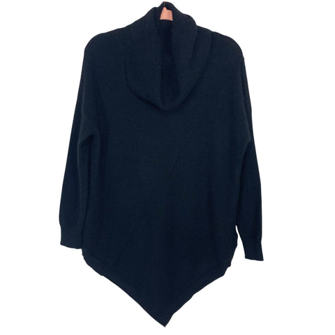 Knyt&Lynk Black Turtleneck Asymmetrical Cashmere Top- Size XS