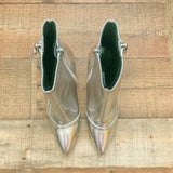 Nine West Silver Metallic Pointy Heel Booties- Size 7 (LIKE NEW, sold out online)