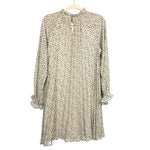 Blush Boutique Taupe Black Dot Pleaded Dress NWT- Size S