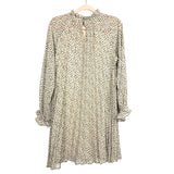 Blush Boutique Taupe Black Dot Pleaded Dress NWT- Size S