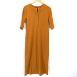 Roolee Rust Colored Ribbed Half Snap Up Dress- Size S