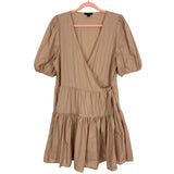 J Crew Tan Wrap Dress- Size L