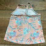 Osh Kosh Peach with Blue Palms and Ruffle Chest Spaghetti Strap Tank Top- Size 5