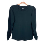 Able Black Agnes Ruched Sleeve Top NWT- Size XS