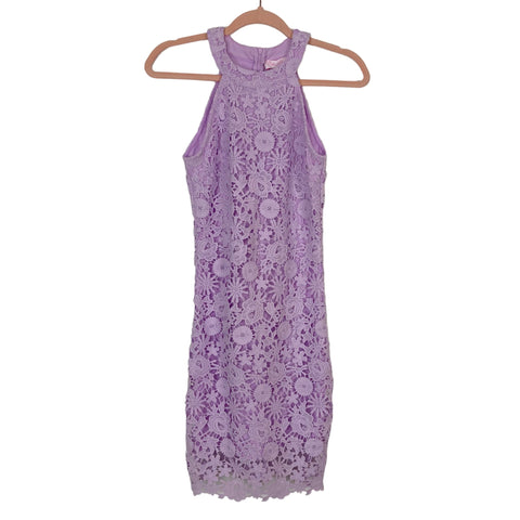 Pink Lily Lilac Lace Overlay Dress- Size S