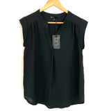 Gibson Black Cap Sleeve V Neck Blouse NWT- Size XS Petite