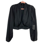 Eloquii Black Satin Cropped Blouse NWT- Size 14 (sold out online)