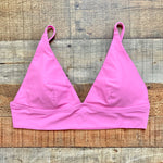 Aerie Pink Triangle Padded Bikini Top- Size L