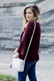 Lauren Conrad Wine Bell Sleeve Sweater- Size S