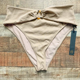 House of Harlow 1960 Tan Ribbed High Waisted Bikini Bottoms NWT- Size M (we have matching top)