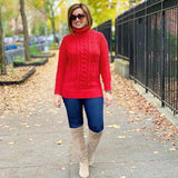 Gap Red Cable Knit Turtleneck Sweater- Size M