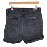 American Eagle Black Ne(x)t Level Stretch Distressed Button Fly Shorts- Size 14