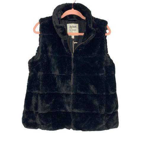 Dylan Black Faux Fur Zip Up Vest NWT- Size XL