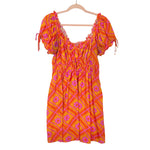 Show Me Your Mumu x Barbie Orange/Purple/Yellow Daisy Print Linen Dress- Size XL (sold out online)