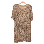 Aerie Tan Cheetah Print with Twisted Knot Dress- Size XL