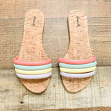 Qupid Colorful Strap Cork Sandals- Size 8