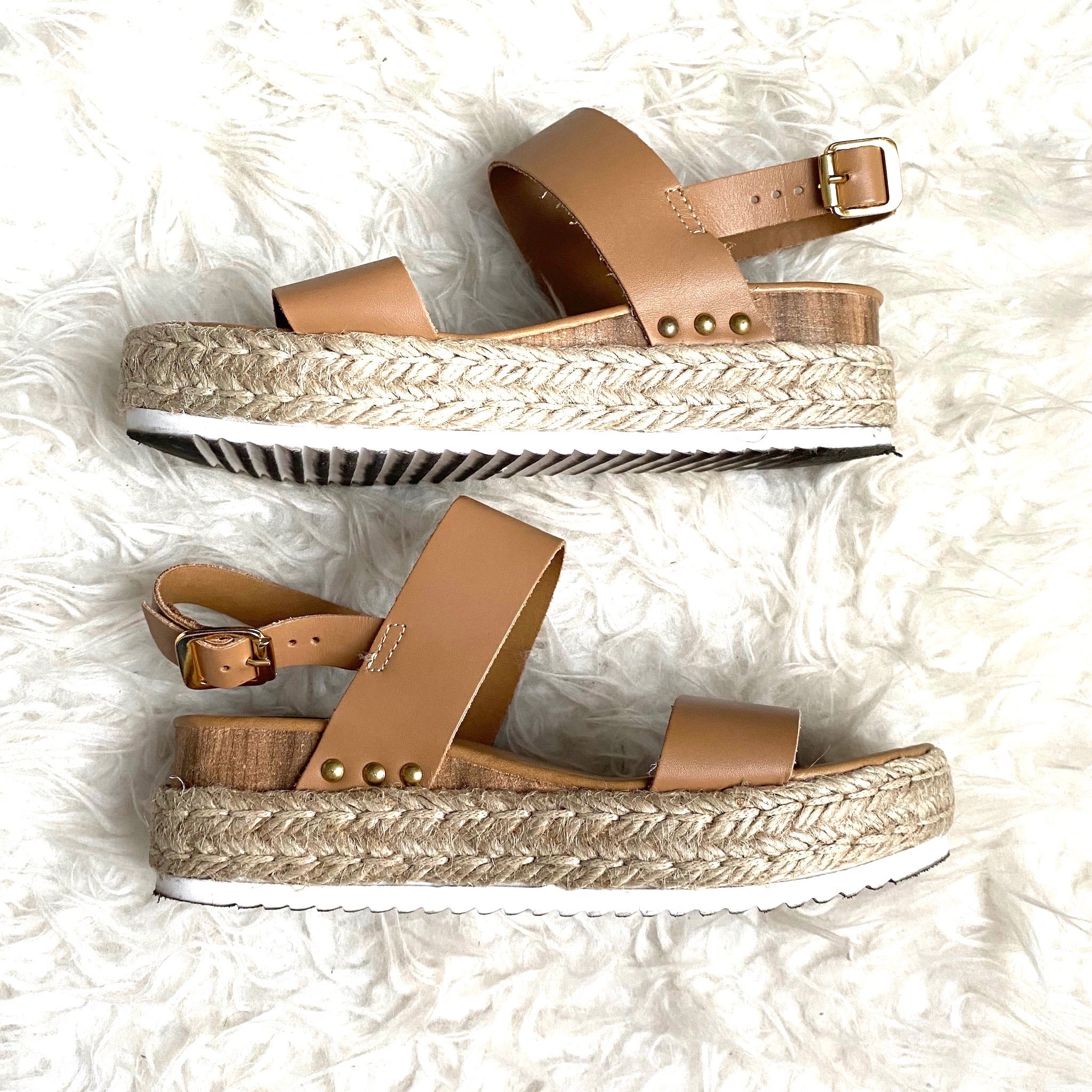 Steve Madden Double Strap Espadrilles Platform Shoes- Size 7