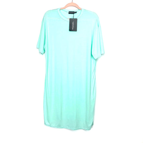 Pretty Little Thing Mint Marl Basic Fitted T Shirt Dress NWT- Size 16