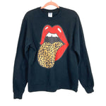 Gildan Black with Red Lips Sweatshirt- Size M